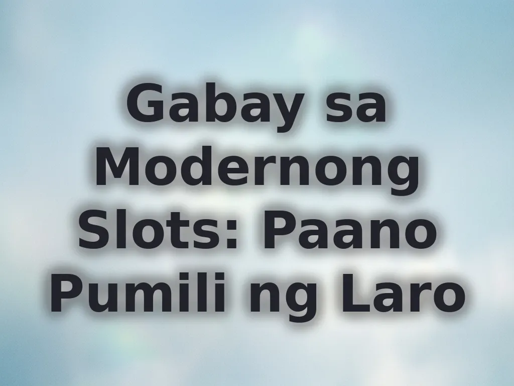Modern Slot Mechanics
